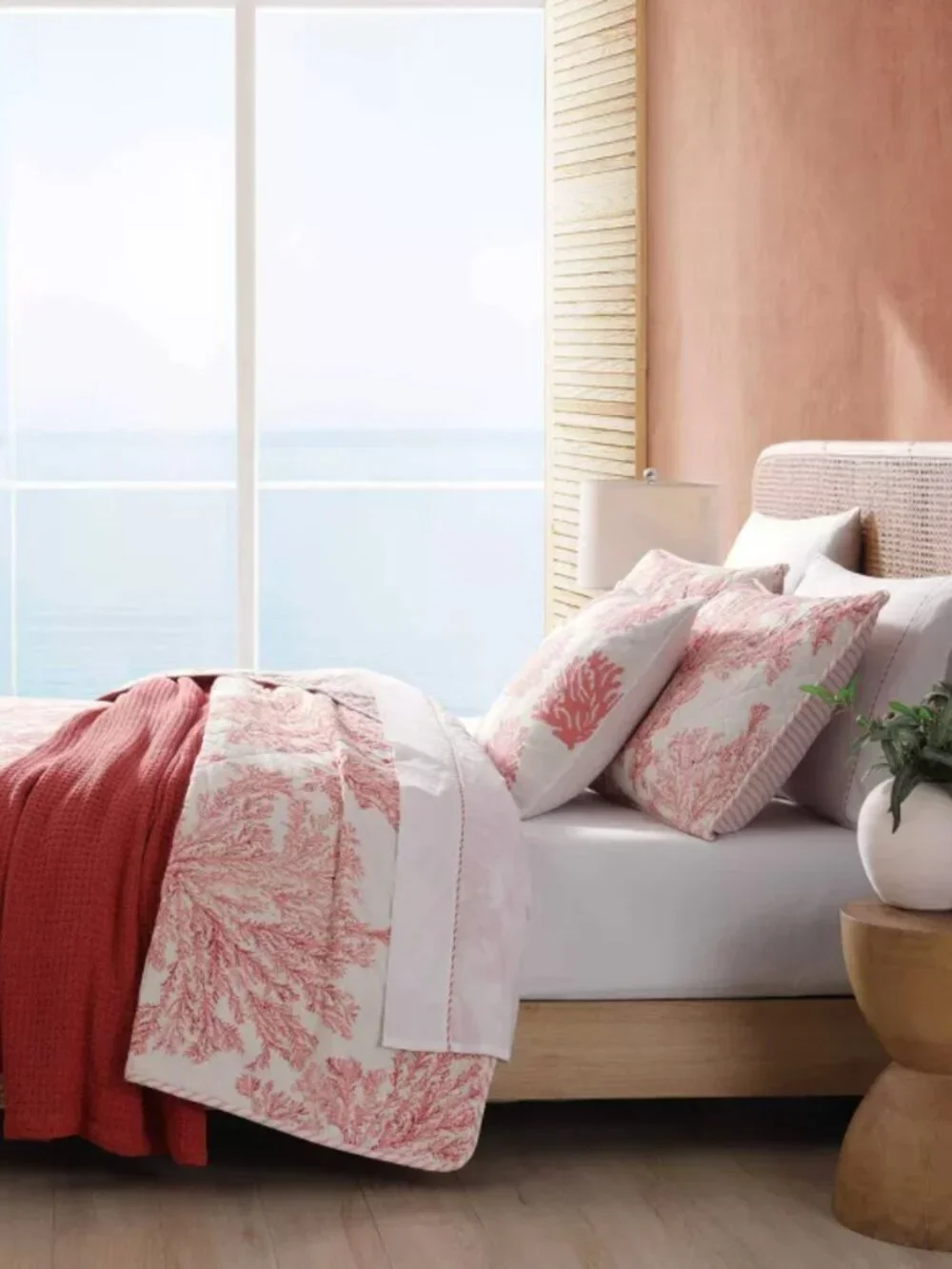 NWT Tommy Bahama Coral Garden Quilt Set Full/Queen